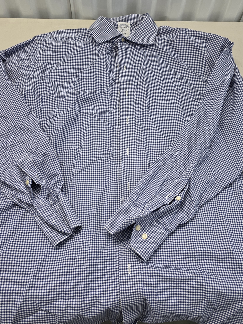Brooks Brothers 1818 Regent Button Up Shirt Men's Size 17.5 6/7